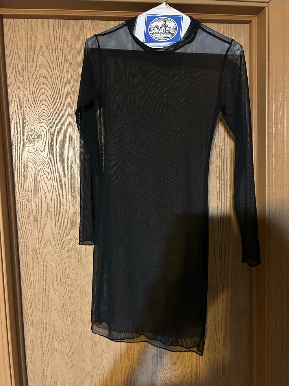 NWOT Black Sheer Long-Sleeve Swim Coverup